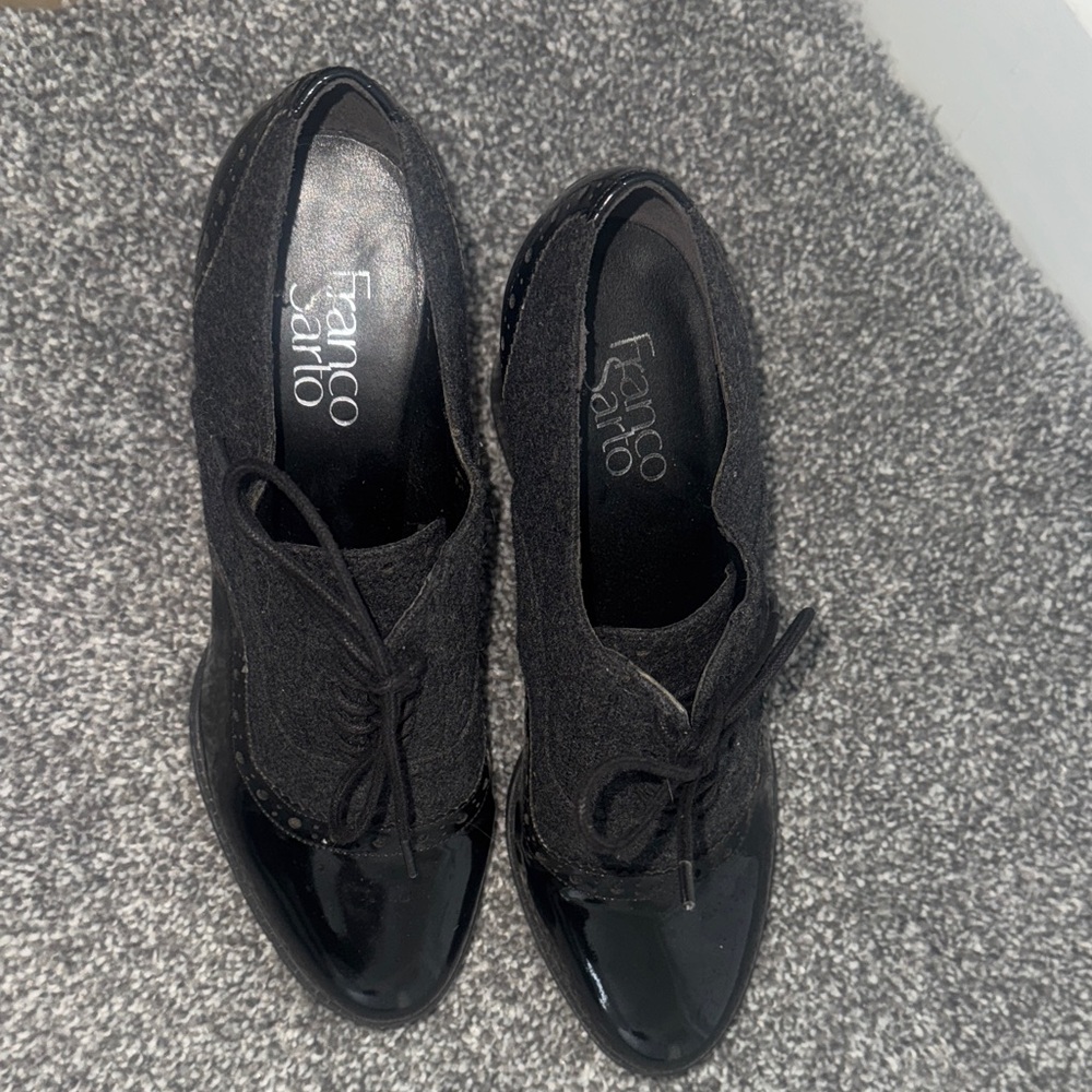 Franco Sarto Black Lace-Up Heels - Picture 2 of 5